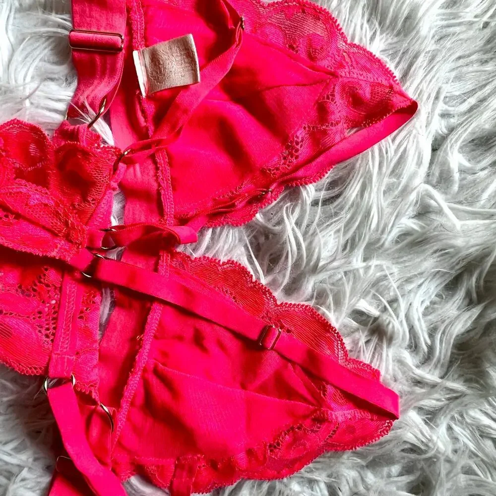 Free people we are hah sistah hot pink adjustable racerback bralette size S